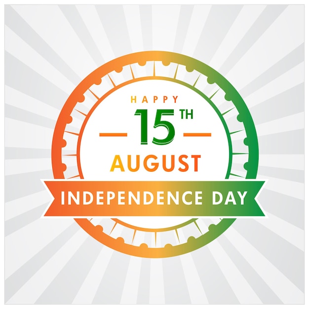 Vektor 15. august indian independence day konzeptlogo, stempel, zeichen, symbole