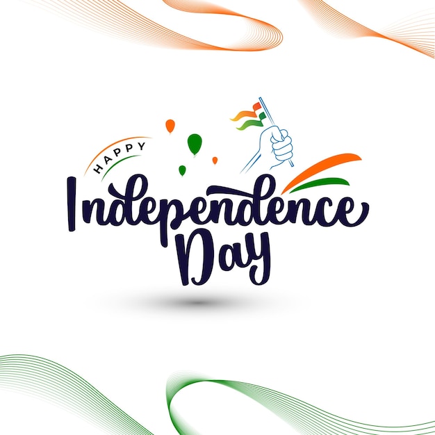 15. August Indischer Unabhängigkeitstag Vektor Grüße mit Buchstaben