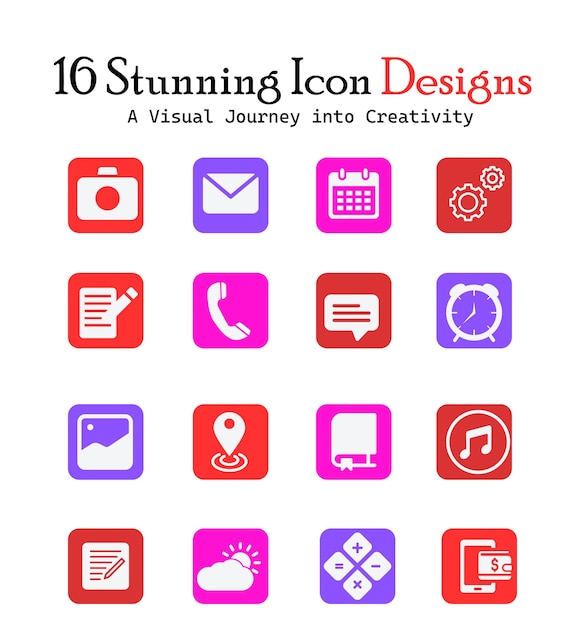 Vektor 16 icons für mobile anwendungen für android und ios