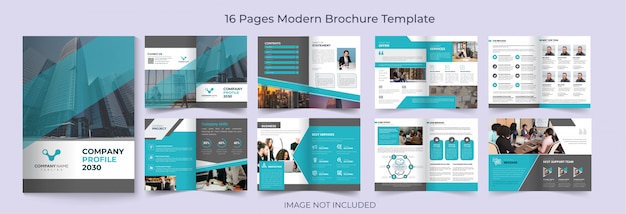 Vektor 16 seiten vorlage für unternehmensbroschüren