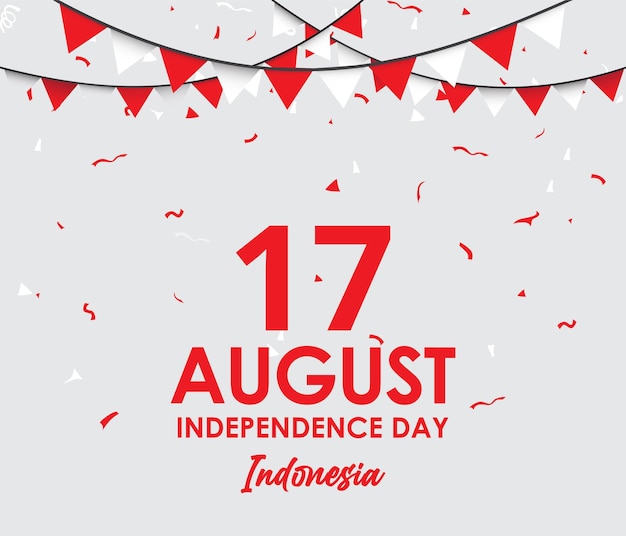 17. august unabhängigkeitstag indonesiens designillustration