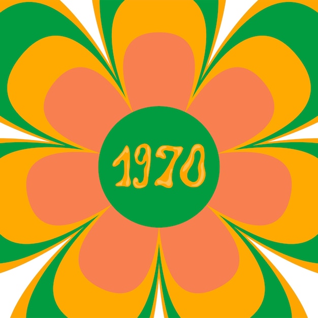 Vektor 1970 gute stimmung blumenvektor-clipart-illustration