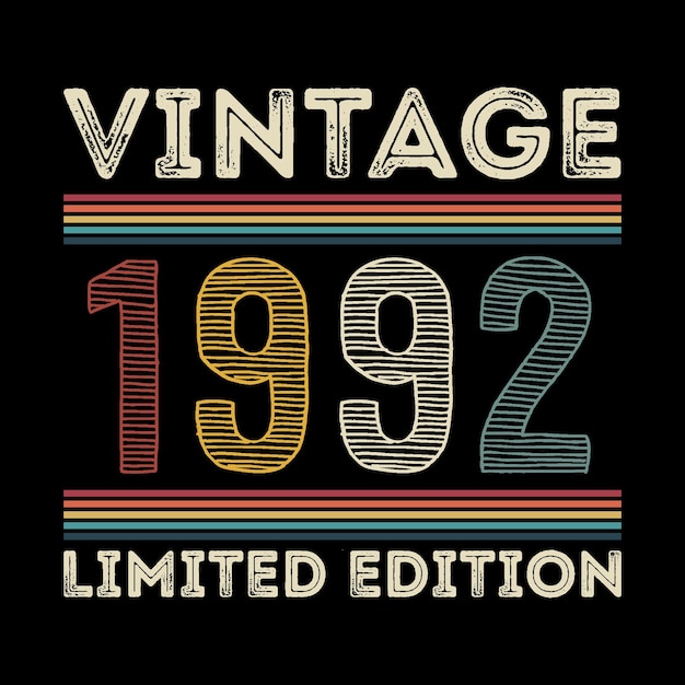 Vektor 1992 vintage retro-t-shirt-design-vektor