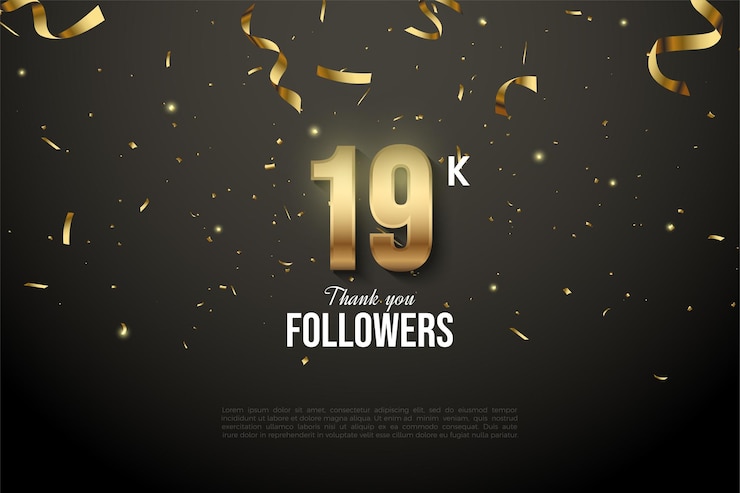 Vektor 19k follower, danke vorlage