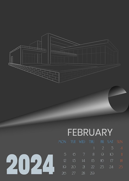 2. februar kalender für 2024 vektorwandkalendervorlage skizze für kreativität