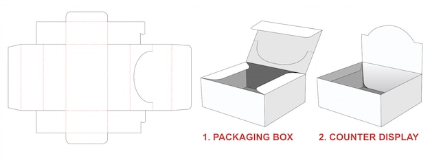 2 in 1 verpackungsbox gestanzte schablone