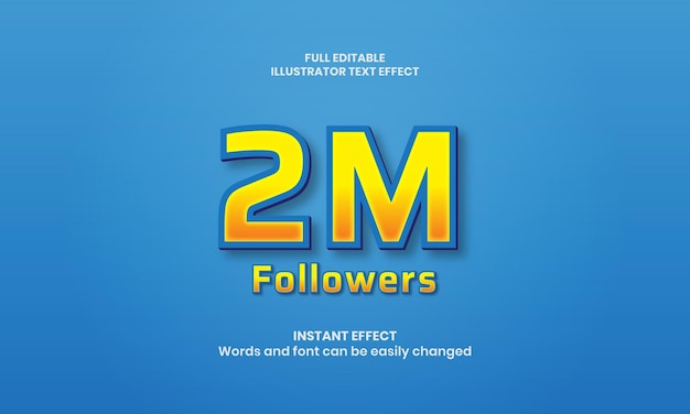 2 millionen follower texteffekt 3d