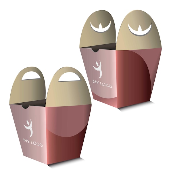 2 Papppakete für Food Mockup