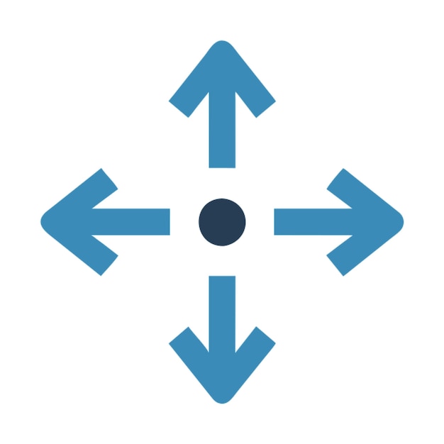 2 Pfeile zum Zentrums-Symbol
