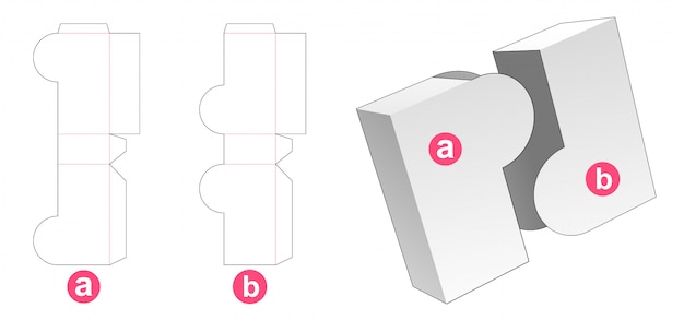 2 stück box gestanzte vorlage