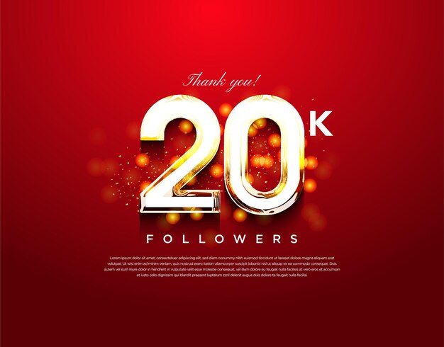 20.000 Follower mit glänzender Blasendekoration