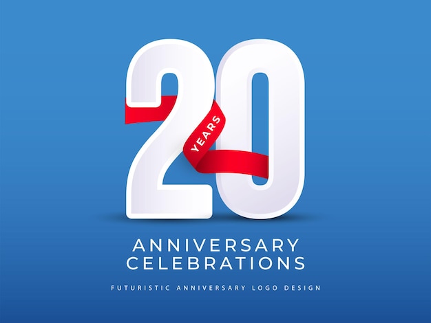 20 jahre jubiläumsfeier kollektionen logo-design-konzept