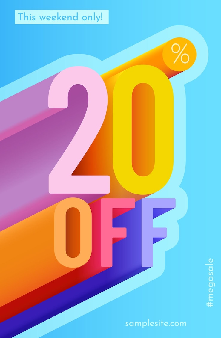 Vektor 20 prozent rabatt auf kreative komposition mega sale