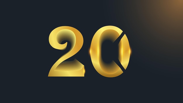 20 wickeln Sie goldenes Farbtexteffektdesign ein