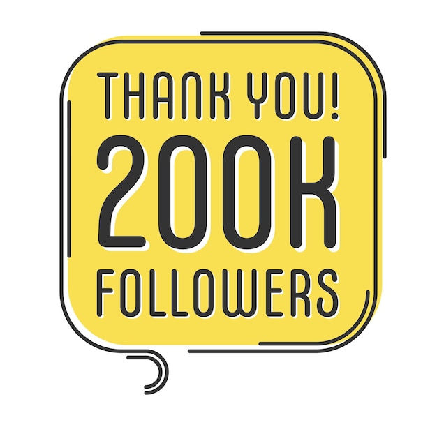200000 follower vektor soziale grußkarte danke follower glückwunsch-follower-design-vorlage