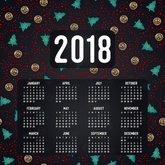 2018 kalender. es kann für web oder print verwendet werden.