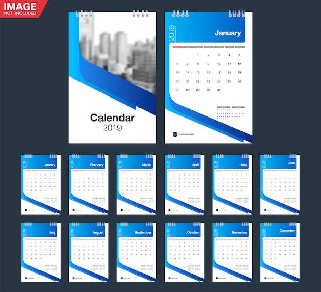 Vektor 2019 tischkalender.