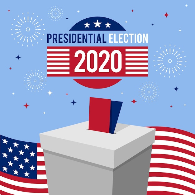 2020 uns Präsidentschaftswahlkonzept mit Feuerwerk