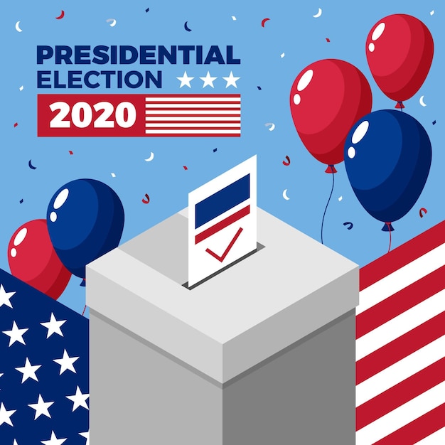 2020 uns Präsidentschaftswahlkonzept mit Luftballons
