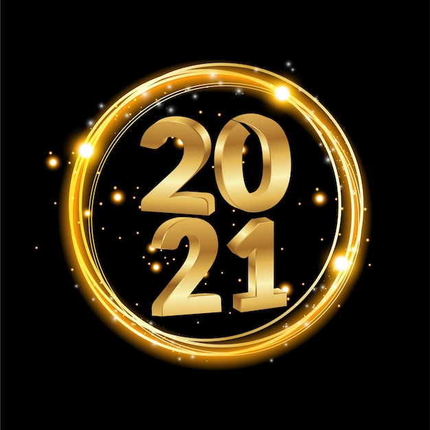 2021 neujahr goldener stil
