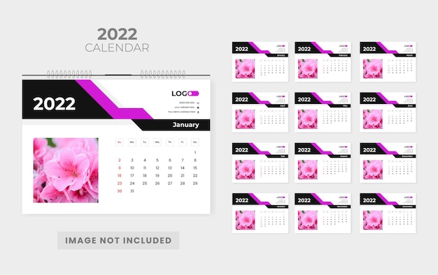 2022 abstrakte Tischkalender-Designvorlage