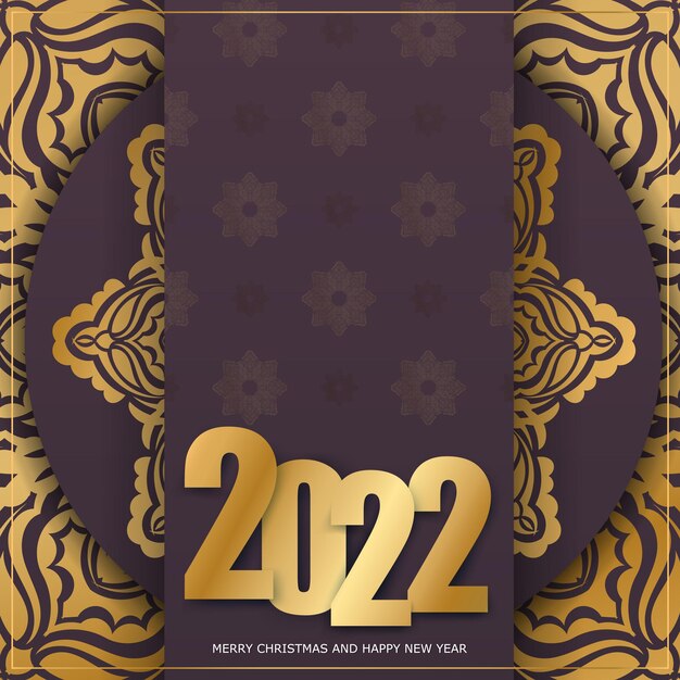 2022 broschüre frohe weihnachten burgunder farbe luxus gold muster