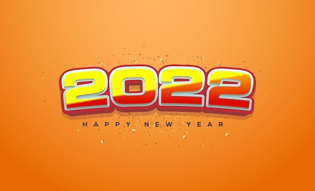 2022 Frohes neues Jahr fröhliche helle Farben