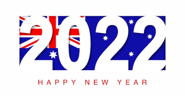 2022 frohes neues jahr in australien flagge