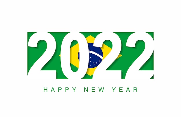 2022 frohes neues jahr in brasilien flagge