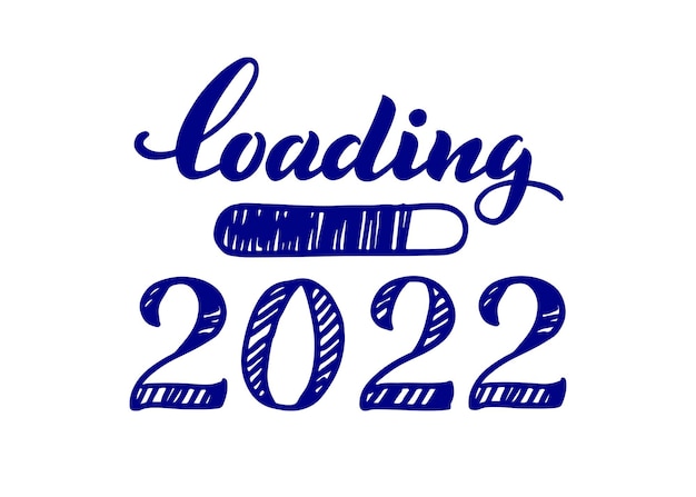 Vektor 2022 loading frohe weihnachten und ein glückliches neues jahr fortschrittsbalken mit aufschrift 2022 loading