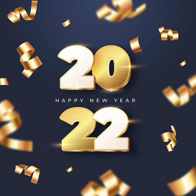 2022 Neujahrsfeier goldener Instagram- und Facebook-Post