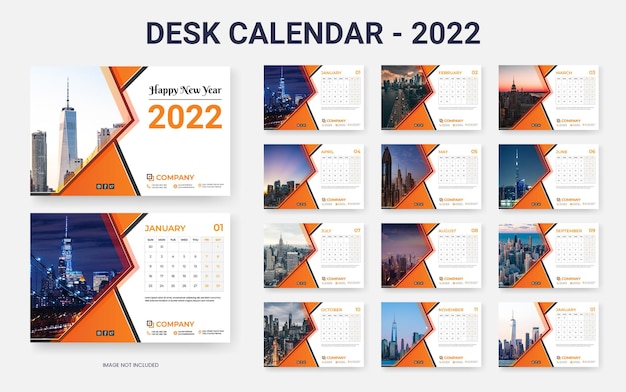 2022 tischkalender-designvorlage