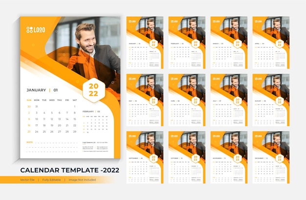 Vektor 2022 wandkalender designvorlage bunter mehrzweck-neujahrsplaner