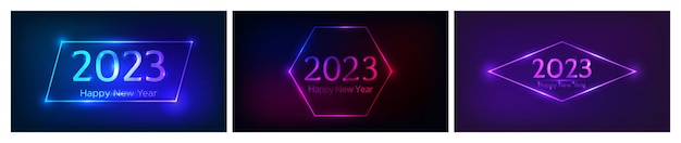 2023 guten rutsch ins neue jahr neonhintergrund