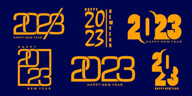 Vektor 2023 happy new year logo textdesign 2023 anzahl designvorlagen sammlung vektorillustration