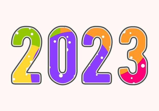 Vektor 2023 happy new year-logo-textdesign 2023 nummerndesign-vorlagenvektorillustration