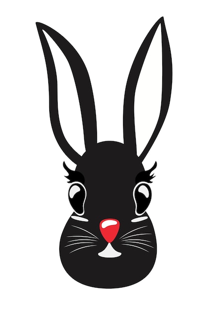 2023 Jahr des Kaninchens. Chinesisches Neujahr. Weihnachtshasen-Vektorsymbol. Jahr des schwarzen Kaninchens.
