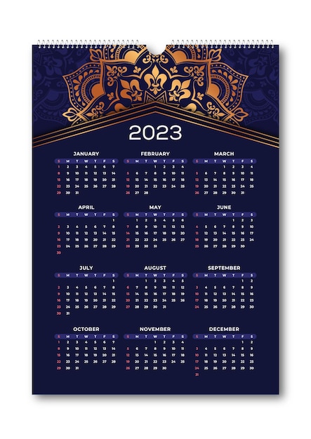 Vektor 2023 kalender luxus-design-vorlage, wandkalender-vektor