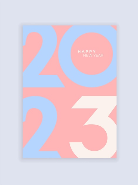 2023 Minimalistisches Plakatset für das neue Jahr Vektorpastell-Cover Frohe Weihnachten und ein gutes neues Jahr Designvorlagen für Typografie Vektorillustrationskonzept
