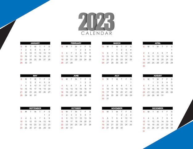 2023 modernes abstraktes kalendervorlagendesign