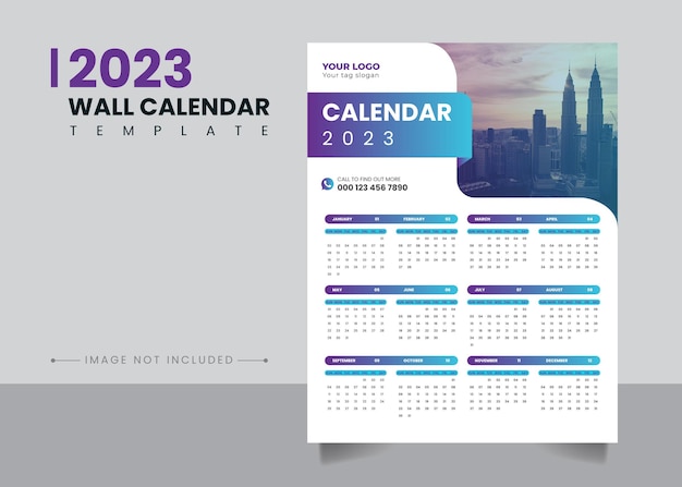 2023 neujahr wandkalender vorlage design vektor