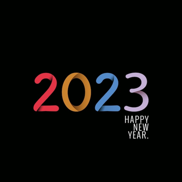 2023 Neujahrszahlen mit Verlaufsfarbe 2023 Happy New Year Logo Textdesign