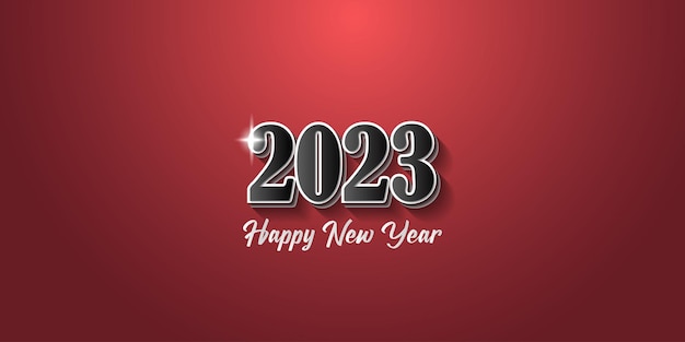 2023 neujahrszahlendesign, roter hintergrund und schwarze zahlen