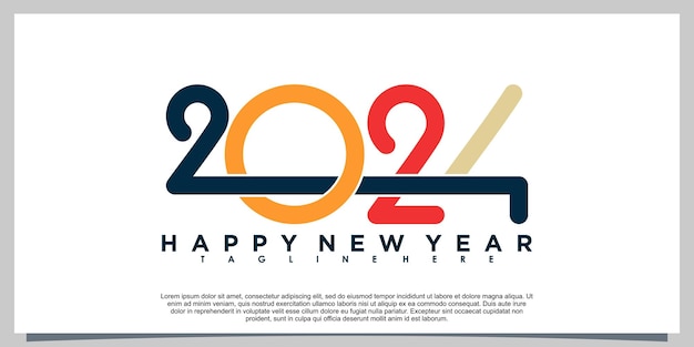 2024 Frohes neues Jahr Logo-Design 2024 Zahlen-Design-Vektorillustration