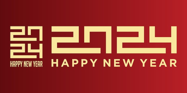 2024 frohes neues jahr logo-design-vektor trendige und vernetzte design-vorlage für das neue jahr 2024
