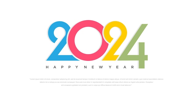 2024 Frohes Neues Jahr Logo-Textdesign 2024 Zahlendesign-Vorlage Vektorillustration