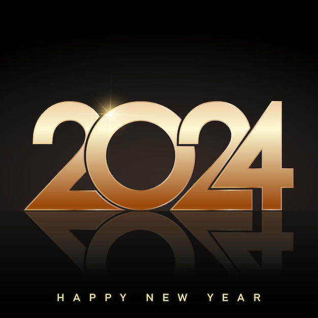 Vektor 2024 klassisches happy new year design mit einzigartigen und modernen zahlen vektor