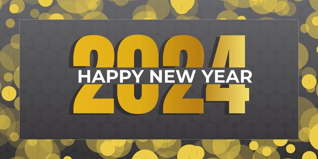 2024 Neujahr Abstrakte glänzende Farbe Gold Design-Element Luxus-Neujahrshintergrund