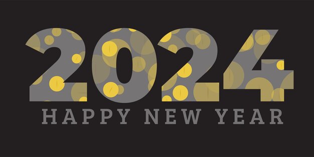 2024 Neujahr Abstrakte glänzende Farbe Gold Design-Element Luxus-Neujahrshintergrund