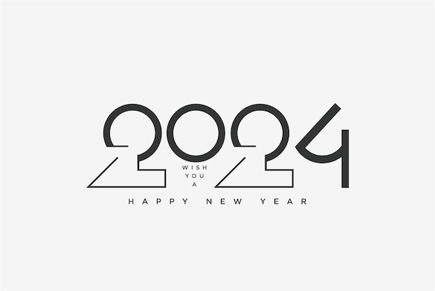 Vektor 2024 neujahr mit einfachen, einzigartigen zahlen 2024 neujahrsfeier